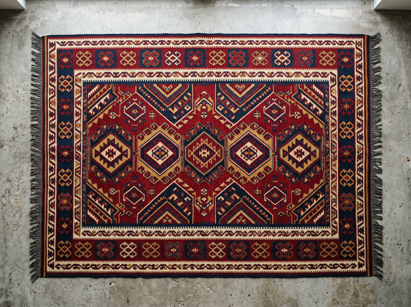Turkish Kilim Flatweave Tribal Rug — 5×8 ft
