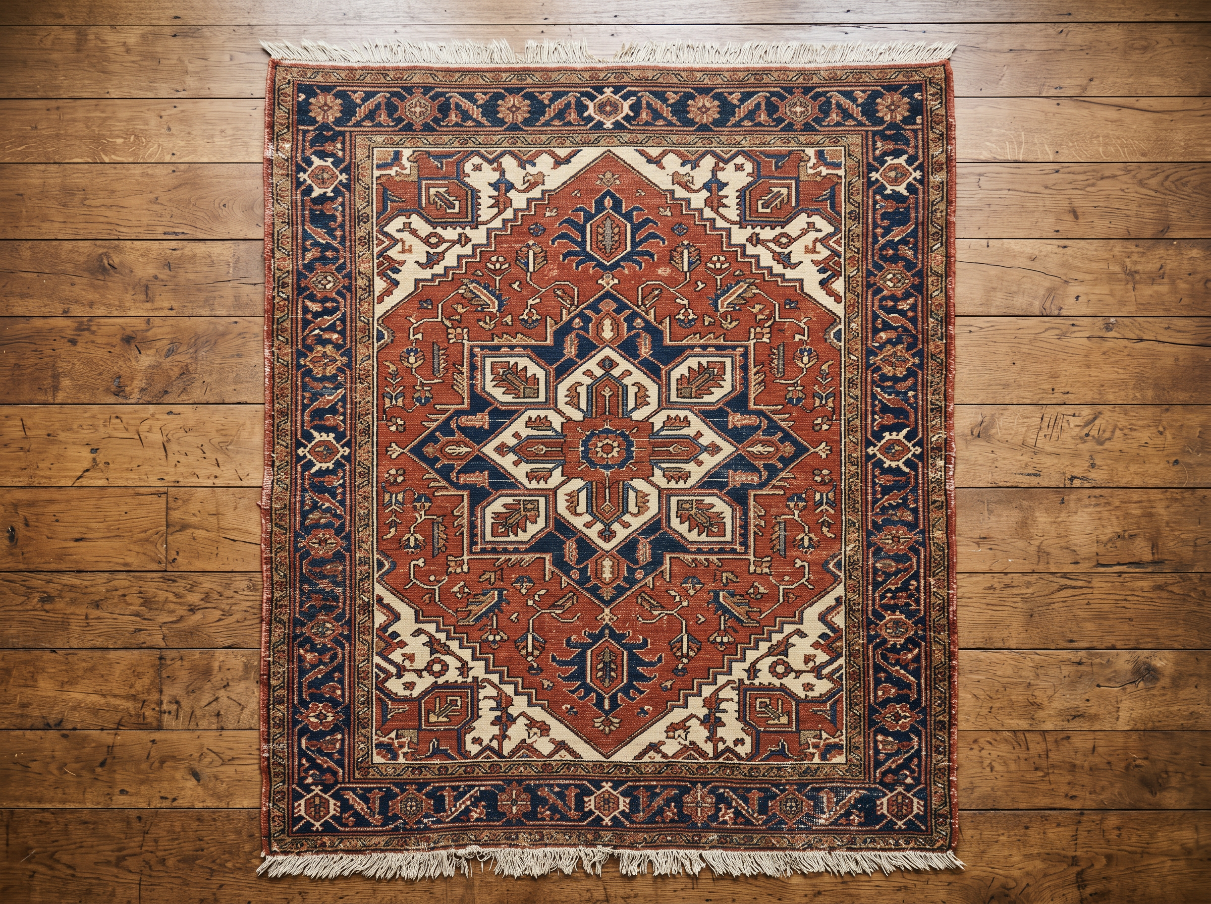 Antique Heriz Pre-1950 Rug — 9×12 ft — Heriz, Iran · pre-1950